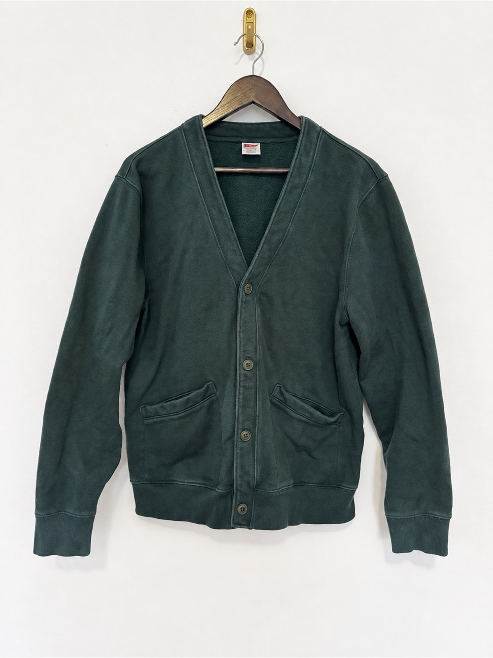 J.Crew Heritage 14 oz fleece cardigan men’s medium green